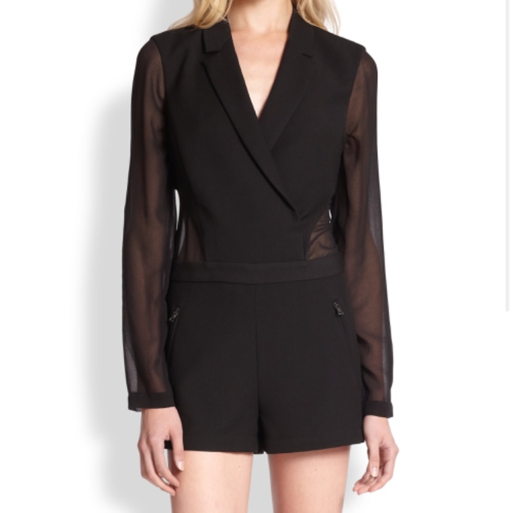 BCBGMAXAZRIA Elshayne Tuxedo Short Jumpsuit